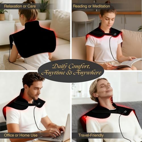 Red Light Therapy for Neck and Shoulders 3.0 – 660nm and 850nm LED Infrared Heating Pad with 288 LEDs, Deep Warming Muscle Comfort, Adjustable Timing, Relaxing Neck Device for Home Use - Image 7