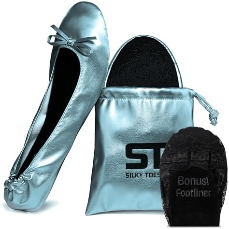 Foldable Flats for Women, Portable Ballet Shoes for Wedding &Travel Comfort by SilkyToes
