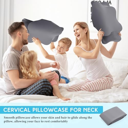 Hahafelt Cooling Cervical Neck Pillowcase,Dark Gray,Queen Size - Image 6