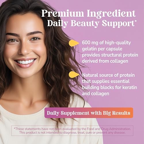 21st Century Gelatin 600mg Capsules for Hair, Skin & Nails, 100 Count - Image 6