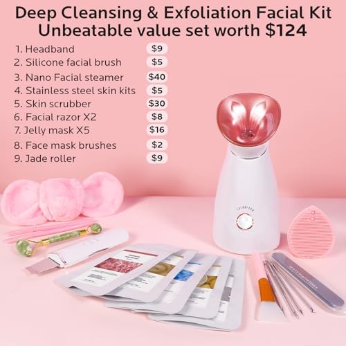 Colorfarm Facial Steamer Spa Kit with 17 Skin Care Tools for Home Spa - Image 2