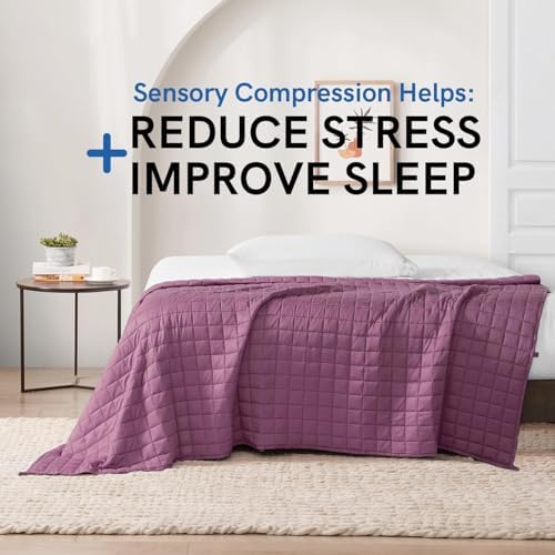 YnM Exclusive Cooling Rayon Derived from Bamboo, Smallest Compartments, Bed Blanket for One Person of 190lbs, Ideal for Queen/King Bed (60x80 Inches, 20 Pounds, Fuchsia Purple) - Image 3
