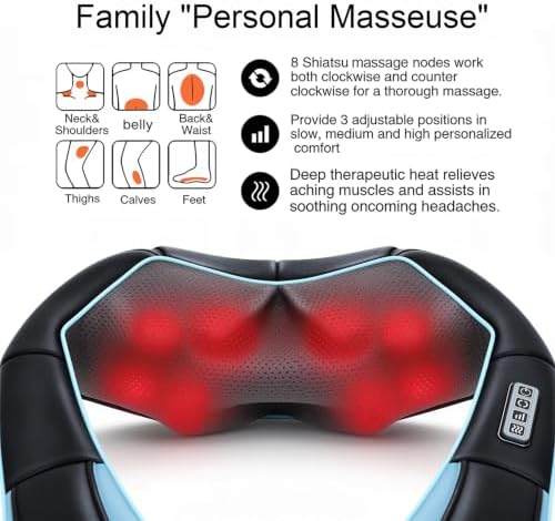 Mo Cuishle Women Men Gifts, Shiatsu Back Shoulder & Neck Massager with Heat - Image 2