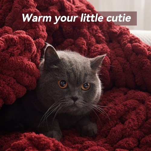 Negwoo Chunky Knit Throw Blanket, Knitted Throw Chenille Yarn, 50"*60" - Image 4