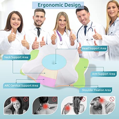 DONAMA Cervical Pillow for Neck and Shoulder,Contour Memory Foam Pillow,Ergonomic Neck Support Pillow for Side Back Stomach Sleepers with Pillowcase-King Size - Image 2