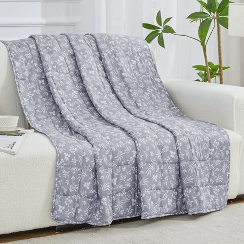 yescool Weighted Blanket for Adults (15 lbs, 60" x 80", Dove Grey) Cooling Heavy Blanket for Sleeping Perfect for 140-160 lbs, Queen Size Breathable Blanket with Premium Glass Bead, Machine Washable - Image 7