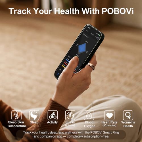 POBOVi Gen 2 Titanium Smart Ring for Women & Men, Sleep & Heart Rate Tracker, No Subscription, Size Before You Buy (Silver,10) - Image 3