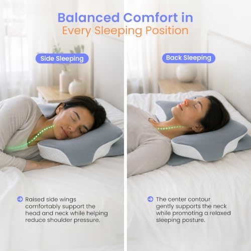 Cervical Neck Pillow, Ergonomic Neck Pain Relief Memory Foam Support Pillow - Image 4