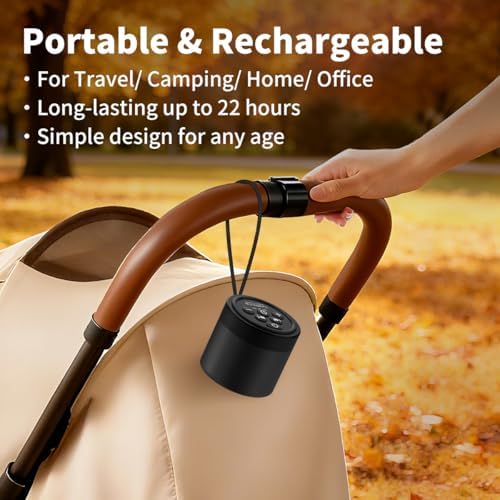 Portable Mini White Noise Machine Sound Machine with 30 Soothing Sounds for Newborn Kids Adults Rechargeable Sleep Brown Noise Machine with 4 Timers Memory Function for Travel Camping Home and Office - Image 5