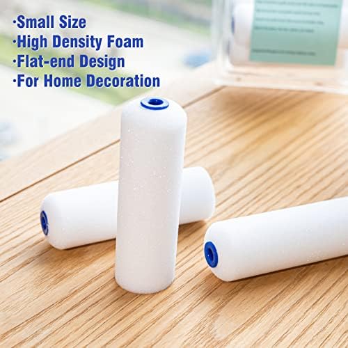 Mister Rui Foam Paint Roller, Sponge Paint Roller Sleeve, High Density Foam, for Furniture Painting and Decorating, 4 Inch Head-Rounded Design (110mm), Pack of 10 - Image 4