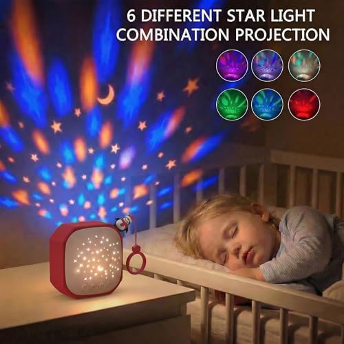 Portable Sound Machine for Baby Sleep Aid Relaxation | White Noise Machine with Star Projector | Calm Soother Music Sound with Hook for Nursery, Travel, Bedroom,Christmas Holidays Gifts (Penguin) - Image 2
