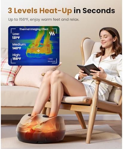 BOB AND BRAD Foot Massager Machine with Heat, FSA Eligible HSA Shiatsu Foot Massager for Plantar Fasciitis & Neuropathy with Kneading & Compression, Cordless Remote Control, Gift for Family, Size 14 - Image 3
