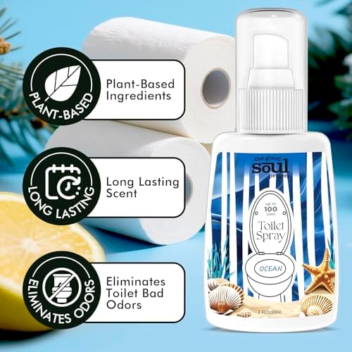 THE GOOD SOUL PROJECT Toilet Spray, Ocean Scent, Eliminates Bathroom & Toilet Odors, Travel Size Air Freshener Spray, 2 Fl.Oz(2 Pack) - Image 3