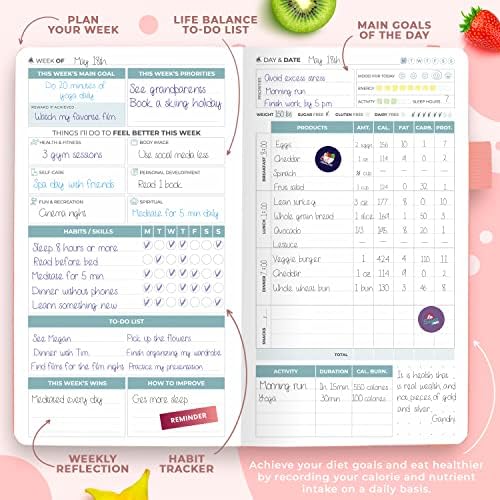Clever Fox Wellness Planner & Food Journal Small Light Pink - Image 4