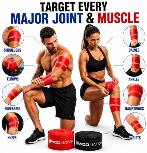 WOD Nation Muscle Floss Bands Recovery Band for Tack and Flossing Sore Muscles and Increasing Mobility : Stretch Band Includes Carrying Case - Image 4