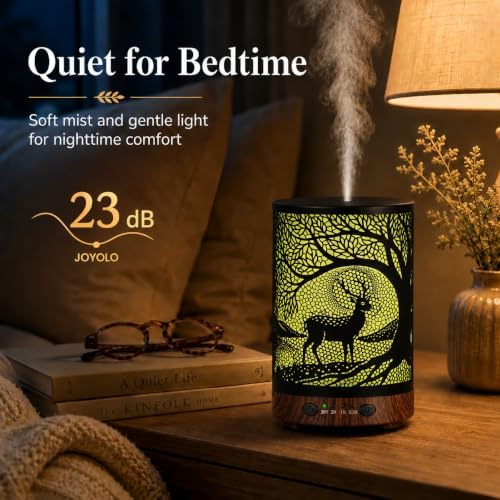 Essential Oil Diffuser, 120 ml Aromatherapy Diffuser with 7 Color Lights, Auto Shut-Off and 4 Timer Settings, Ultrasonic Cool Mist Diffuser for Home Room Office (Twilight Deer) - Image 3