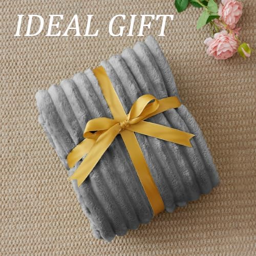 BEDELITE Ribbed Twin Blanket for Couch & Bed, Grey, 66"x90" - Image 6