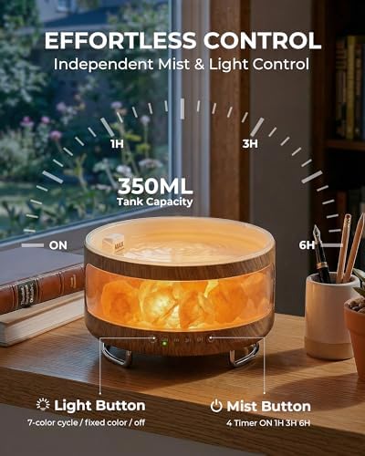 Essential Oil Diffuser with Himalayan Salt Lamp, Scent Diffusers for Home - Image 6