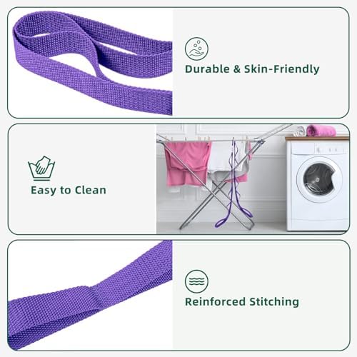 Abiarst Stretching Strap Yoga Straps for Physical Therapy, 10 Loops Non-Elastic Stretch Band for Pilates, Flexibility, Exercise and Gymnastics - Image 4