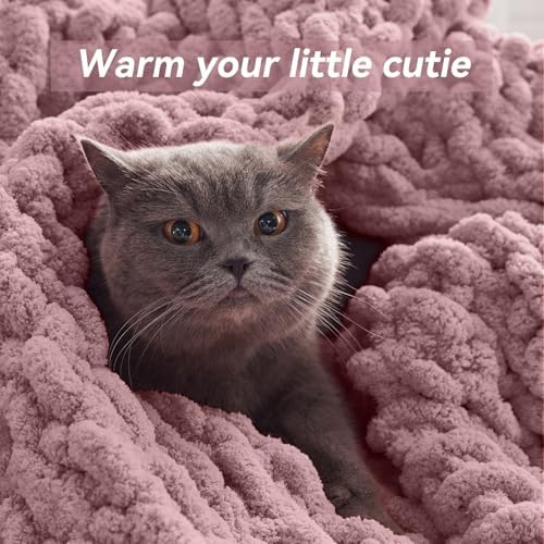 Negwoo Chunky Knit Throw Blanket, Knitted Throw Chenille Yarn, 50"*60" - Image 3