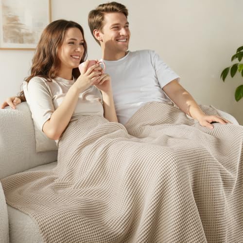 Exclusivo Mezcla 100% Cotton Breathable Waffle Blanket Twin Size, 60"x80" - Image 3