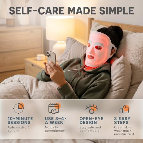 LifePro Revitaglow Red Light Therapy Mask - Triple Chip LED Face Mask - Image 4