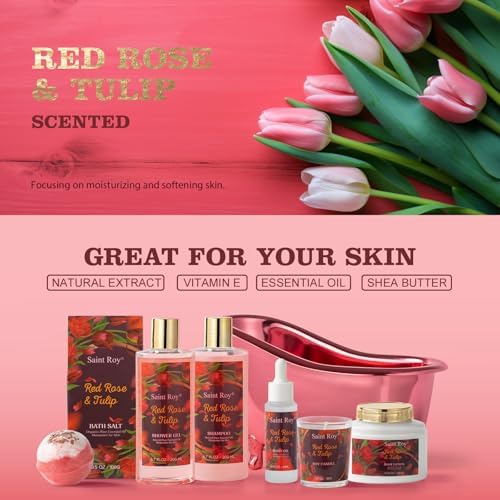 Rose Bath and Body Gift Basket Set for Women - Image 4
