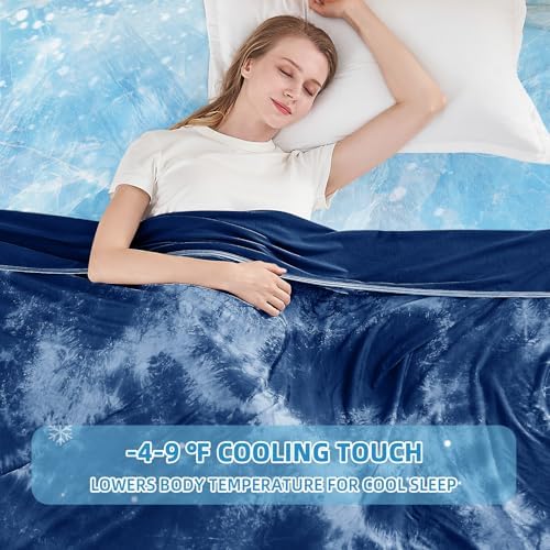 inhand Cooling Throw Blanket for Hot Sleepers (50"x60", Navy) - Image 2