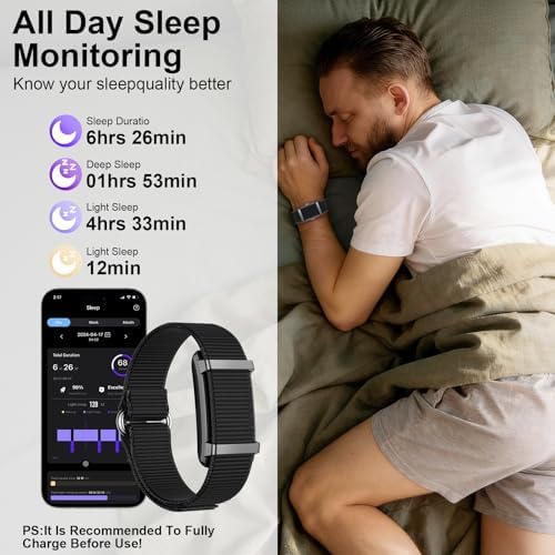 Smart Bracelet Fitness Trackers for Men Women, Smart Watch 24/7 Heart Rate Sleep Stress HRV Monitor, 170+ Sports Modes, 2 Bands, Free APP - Image 5
