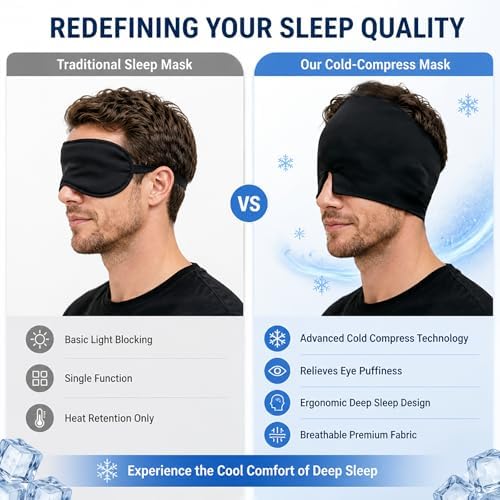 Cooling Gel Sleep Mask, Blackout Eye Mask, Side Sleepers, Men Women - Image 4
