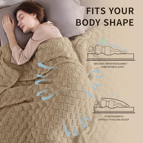 Knitted Weighted Blanket for Adult, No Beads Heavy Blanket 60"x80" 17lbs - Image 3