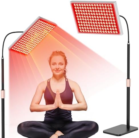 Red Light Therapy for Body and Face, Infrared Light Therapy Lamp 660nm Red Light and 850nm NIR LED Panel Light with Adjustable Stand, Infrared Redlight Therapy Device for Body Use at Home/Office/Gym by i-Venoya