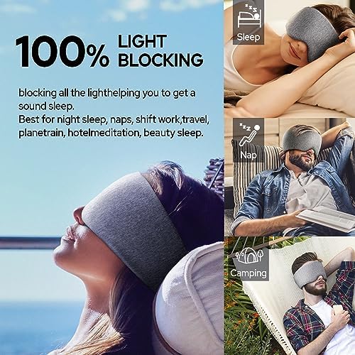Cotton Sleep Eye Mask for Men and Women, 100% Blocking Light Sleeping Mask - Image 6