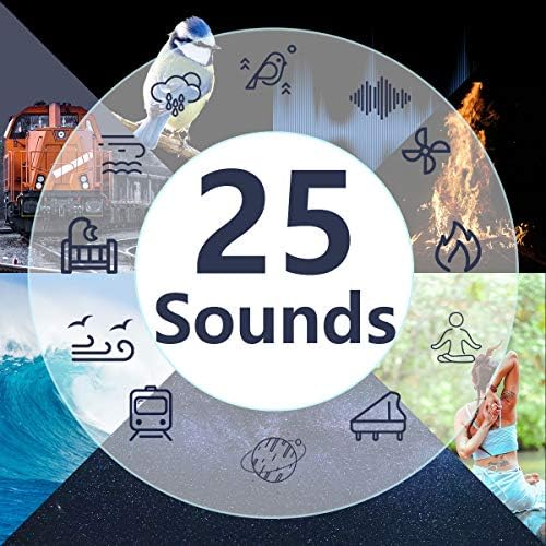 Easysleep Loudspeakers White Noise Machine with 25 Soothing Sounds and Night Lights with Memory Function 32 Levels of Volume and 5 Sleep Timer Powered by AC or USB for Sleeping (Black No Light) - Image 2