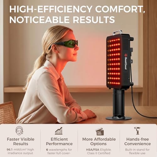 BestQool Red Light Therapy Panel with Stand, FSA-HSA 6 Wavelengths, 140W - Image 2