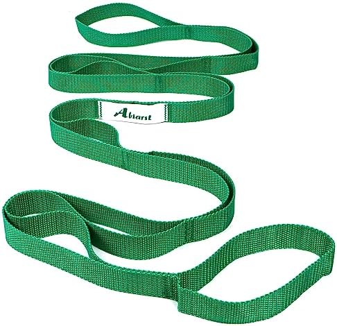 Abiarst Stretching Strap Yoga Straps for Physical Therapy, 10 Loops Non-Elastic Stretch Band for Pilates, Flexibility, Exercise and Gymnastics by Abiarst