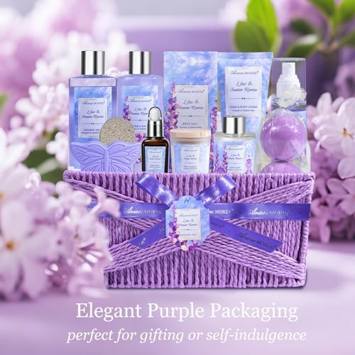 Gift Baskets for Women, 15pcs Lilac Jasmine Self Care Gifts for Women - Image 7