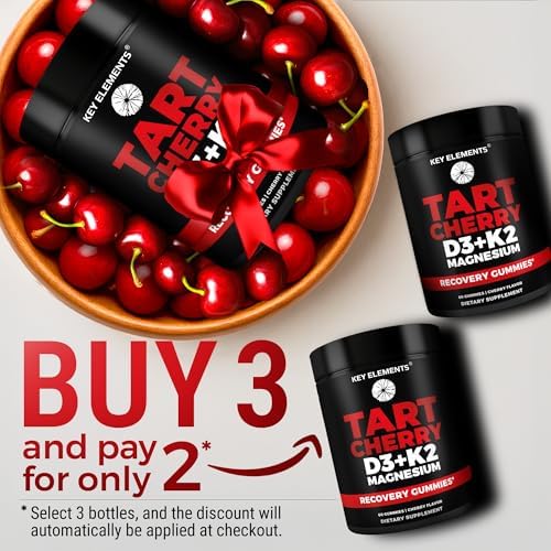 Recovery Tart Cherry Gummies with Vitamin D3 K2 5000 IU & Magnesium - Image 3