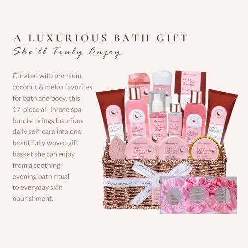 Gift Baskets for Women, Spa Gifts for Women, 17pcs Coconut Spa Gift Set - Image 3