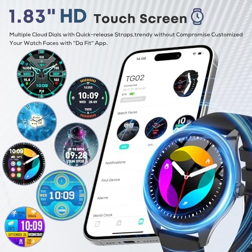 Smart Watch for Men, 1.39" HD Touchscreen Smartwatch with 120 Sports Modes, AI Voice Assistant, Heart Rate/Sleep Monitor, Bluetooth Call & Music Control Fitness Watch for iPhone/Android (Black) - Image 3