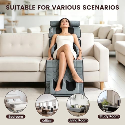 Full Body Massage Cushion with Heat,10 Vibration Heads, 9 Speeds & 3 Heat Levels. Massage Pad for Back Neck Shoulder Relief at Home Office. - Image 7