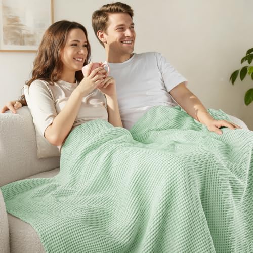 Exclusivo Mezcla 100% Cotton Breathable Waffle Blanket Twin Size, 60"x80" - Image 3