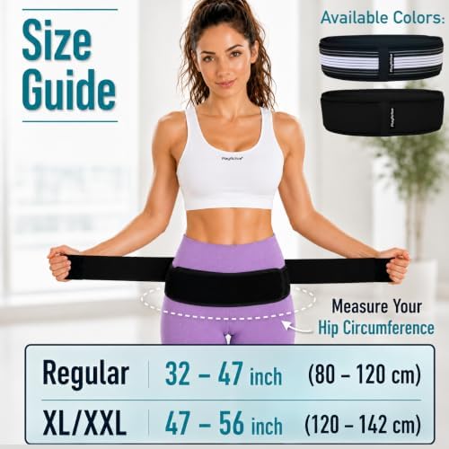 PlayActive Sacroiliac SI Joint Hip Belt - Sciatica Belt and Lower Back Support Brace for Women and Men - Hip Braces for Hip Pain - Pelvic Support Belt, Trochanter Belt for Pain Relief (XL-XXL/Black) - Image 3
