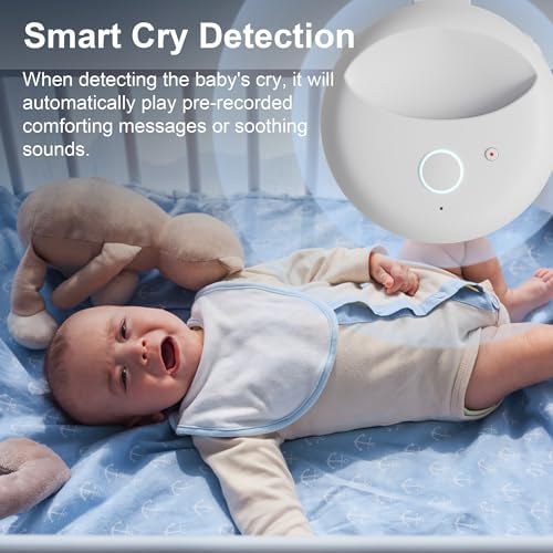 Portable Sound Machine for Baby - Smart Cry Detection Small White Noise Sound Machine, 6 Soothing Sounds, Smart On/Off, Night Light, Recording, Registry Gift Baby Sleep Machines - Image 2
