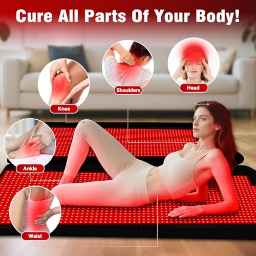 Red Light Therapy for Body,74" x 77.2" Large 2705 LEDs Dual Wavelength (660nm & 850nm) Infrared Therapy Pad, Home Wellness Blanket for Muscle Comfort Skin Rejuvenation,Holiday Gifts - Image 2