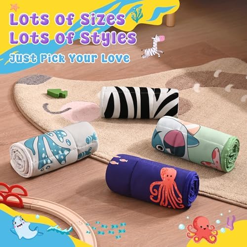anfie Weighted Lap Pad 2 Pounds, Weighted Blanket (30"*40") Cooling Blanket for Resting,Weighted Throw Blanket for Travel Indoor Outdoor (Green Shark) - Image 6