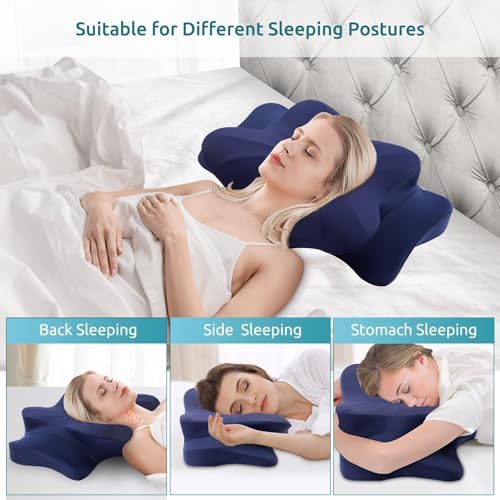 DONAMA Cervical Pillow for Neck and Shoulder Pain Relief, Cooling Contour Memory Foam Pillow, Dual-Height Ergonomic Neck Support Pillow for Side Back Stomach Sleepers with Removable Pillowcase - Image 5