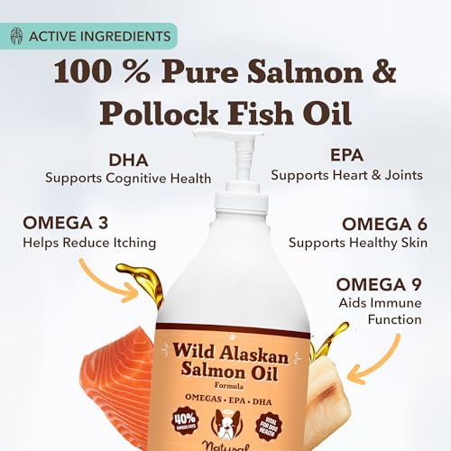 Natural Dog Company Wild Alaskan Salmon Oil for Dogs - Bulk Omega 3 Fish Oil Supplements with EPA & DHA, Half Gallon Value Size for Multi-Dog Homes, Skin Coat Joint & Heart Support, 64 oz - Image 3