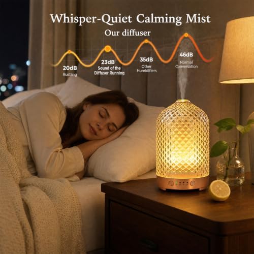 Essential Oil Diffuser for Home- 200ml Aromatherapy Diffuser for Essential Oils with 4 Timer, 7 Color LED Lights Waterless Auto Shut-Off for Home Office Décor Gifts for Women - Image 4