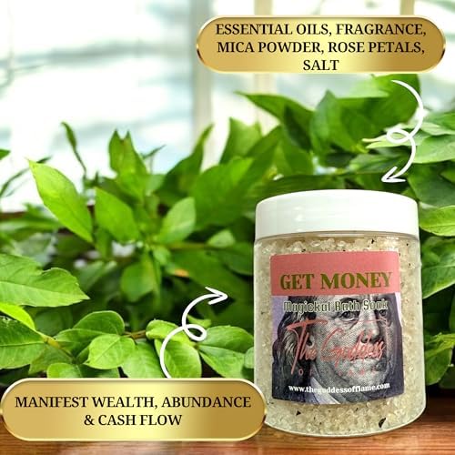 Get Money Bath Salts – Dead Sea Salt Bath Soak for Abundance, Confidence, Spiritual Cleansing & Ritual Use 12oz - Image 2